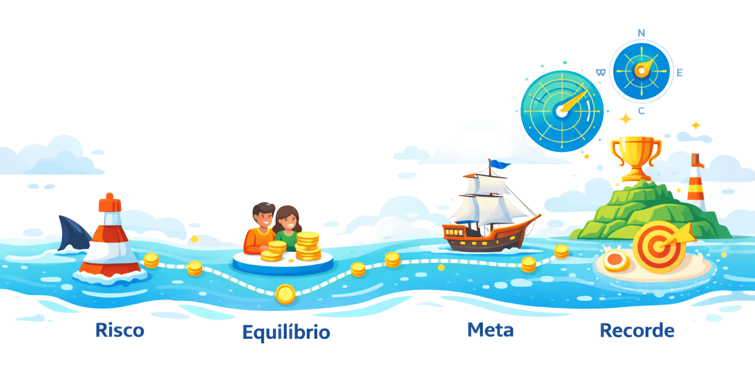 HUD do Mudacuca — visualização da jornada do mês